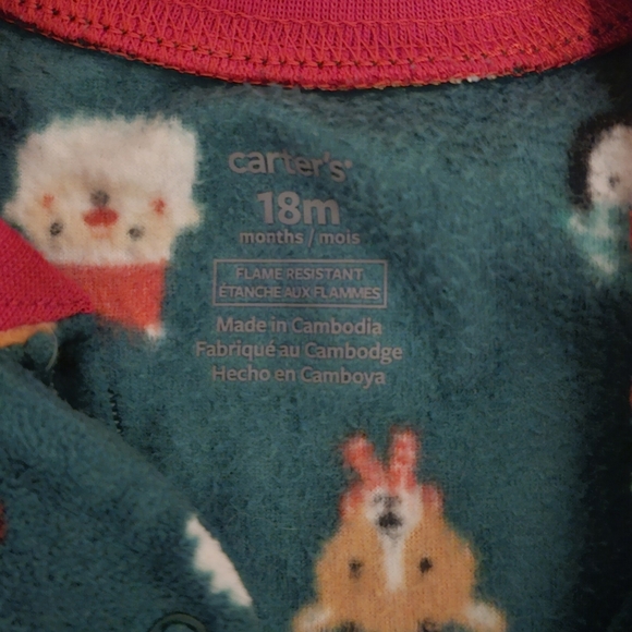 (2 for$15) Fleece holiday sleeper footies with grips, Santa, penguin - Picture 6 of 6